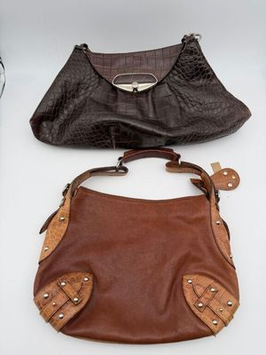 FURLA: .grand sac à main en cuir souple marron imitation ser…