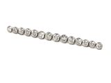 a close up of a diamond bracelet on a white background