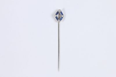 Épingle à cravate en or gris 750 ‰ et platine sertie de quat… - Photo 1