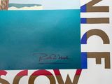 a poster with a picture of a boat in the water