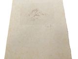 an old piece of paper with a drawing of a dog on it