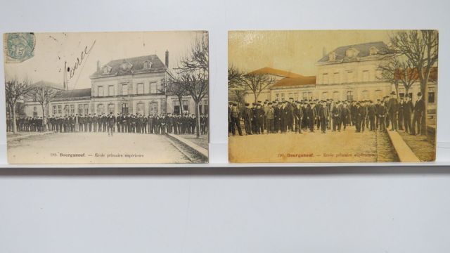 Bourganeuf : Lot de 2 cpa : Ecole primaire supérieure (AAA 189 et...