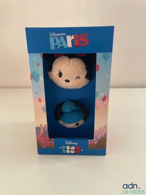 a close up of a stuffed animal in a box on a table