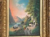 an image of a painting of a man and a woman walking down a path