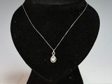 un collier avec un mannequin noir orné d'un pendentif en argent