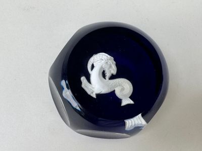 une image représentant un cheval noir et blanc sur fond bleu