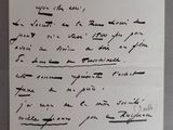 la lettre est rédigée en français sur une feuille de papier
