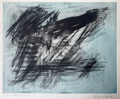 une image représentant un dessin en noir et blanc sur fond bleu