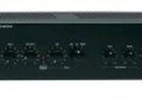 a close up of a black amplifier on a white background