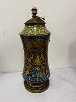 Grand albarello en faïence monté en lampe à décor de feuille… (photo 2)