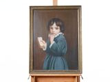 un tableau représentant une jeune fille tenant un livre