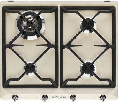 une photo d'une plaque de cuisson à gaz blanche équipée de deux brûleurs