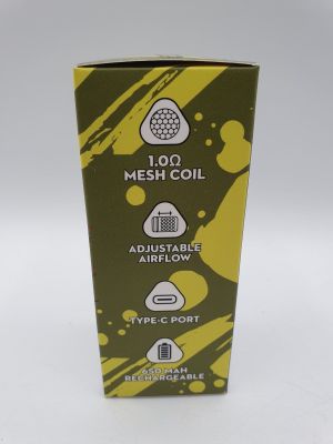 une image représentant une boîte en carton avec un motif jaune et noir