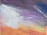 une peinture représentant une peinture d'un ciel parsemé de nuages