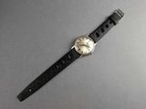 an image of a wrist watch with a black leather strap