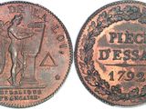 a close up of a coin with a picture of a man on a horse