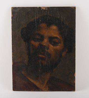 un tableau représentant un homme barbu, coiffé d'une couronne