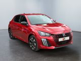 a red car is parked in a white room with a black floor