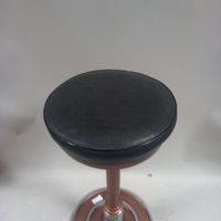 Tabouret Culbuto en métal chromé et cuivré, assise ronde en … (photo 2)