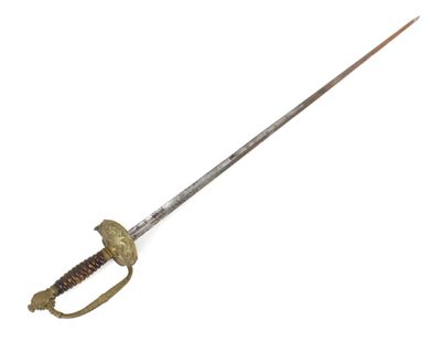 an image of a sword with a wooden handle on a white background