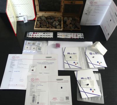 a table with a bunch of different items on it