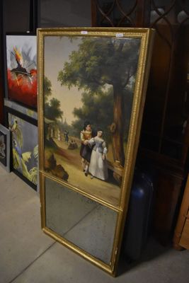 une photo d'un tableau posé par terre à côté d'un miroir