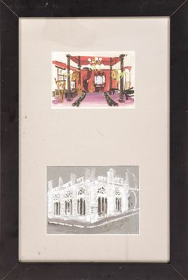 two pictures of a picture of a building and a picture of a building
