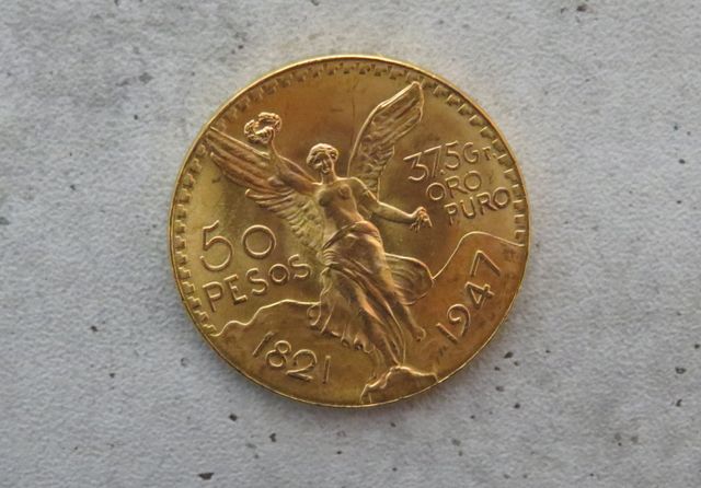 Pièce de monnaie en or à valeur de 50 Pesos 1821-1947