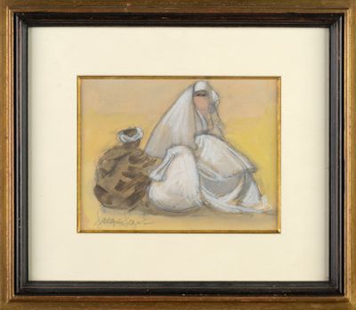 Jacques SEGAL (1938-) "personnages d'Orient" pastel, aquarel…
