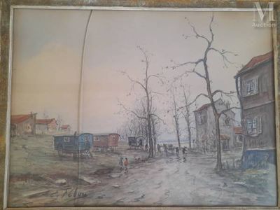 a picture of a picture of a painting of a town