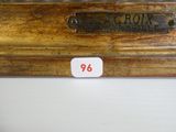 a wooden box that has a label on it
