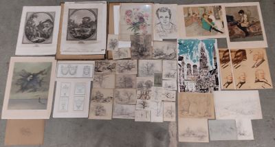beaucoup de dessins et d'images par terre