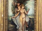 an image of a painting of a woman holding a mirror