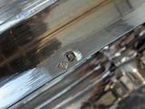 a close up of a motorcycle that is shiny and shiny
