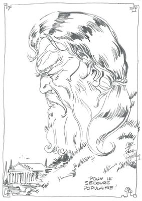 Christophe Compin - "Le Grec" - Dessin original sur feuille …