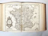 an old book with a map of france on it