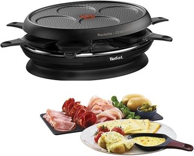Tefal Appareil à raclette avec plaque crêp'party, 1050 W, Re…