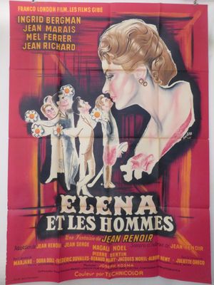 une vieille affiche de cinéma représentant une femme tenant un groupe de chats dans ses bras