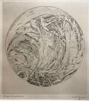 une image représentant un dessin d'une vague dans un cercle