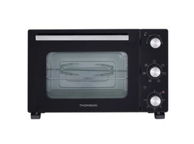 an image of a black toaster oven on a white background