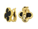 an image of a pair of black and gold earrings