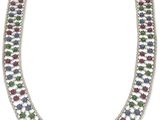 un collier composé de saphirs multicolores et de diamants