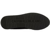 a close up of a pair of black shoes on a white background