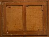 a picture of an old wooden cabinet with two doors