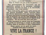 une vieille affiche française sur laquelle figurent un drapeau français et un autre drapeau français