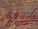an image of a painting of a man holding a knife and fork