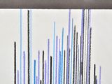 a picture of a painting with blue and purple lines on it