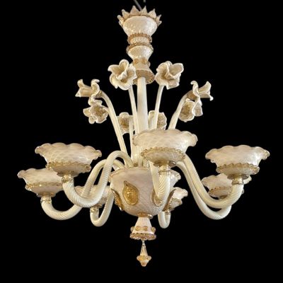 an image of a chandelier made of muranoni glass