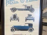 a picture of a picture of old cars on display
