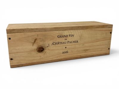 the wooden box is holding a bottle of wine on a white background